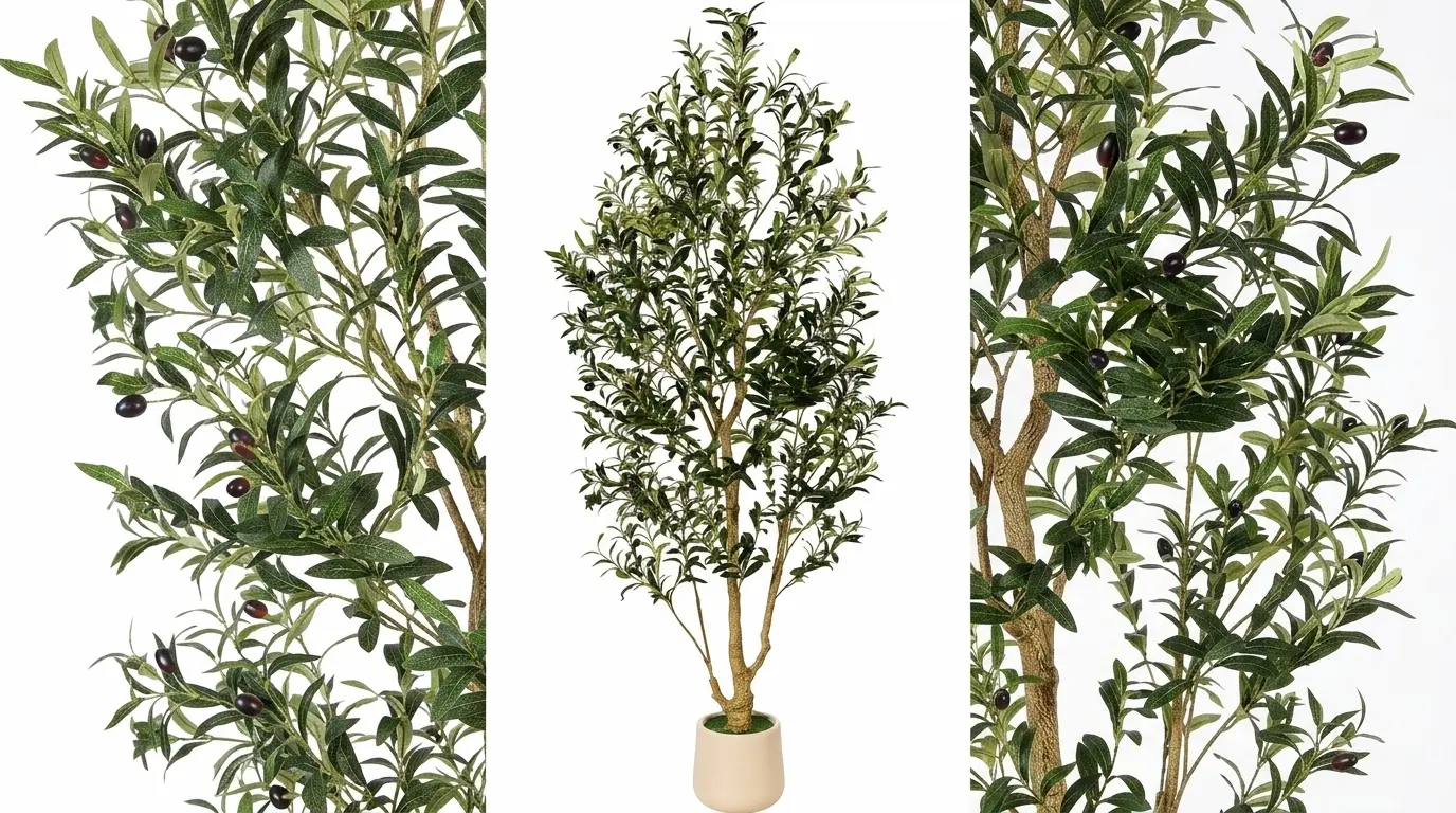 FEELEAD faux olive tree indoor 6ft placed in a bright living room corner, adding natural greenery without any maintenance